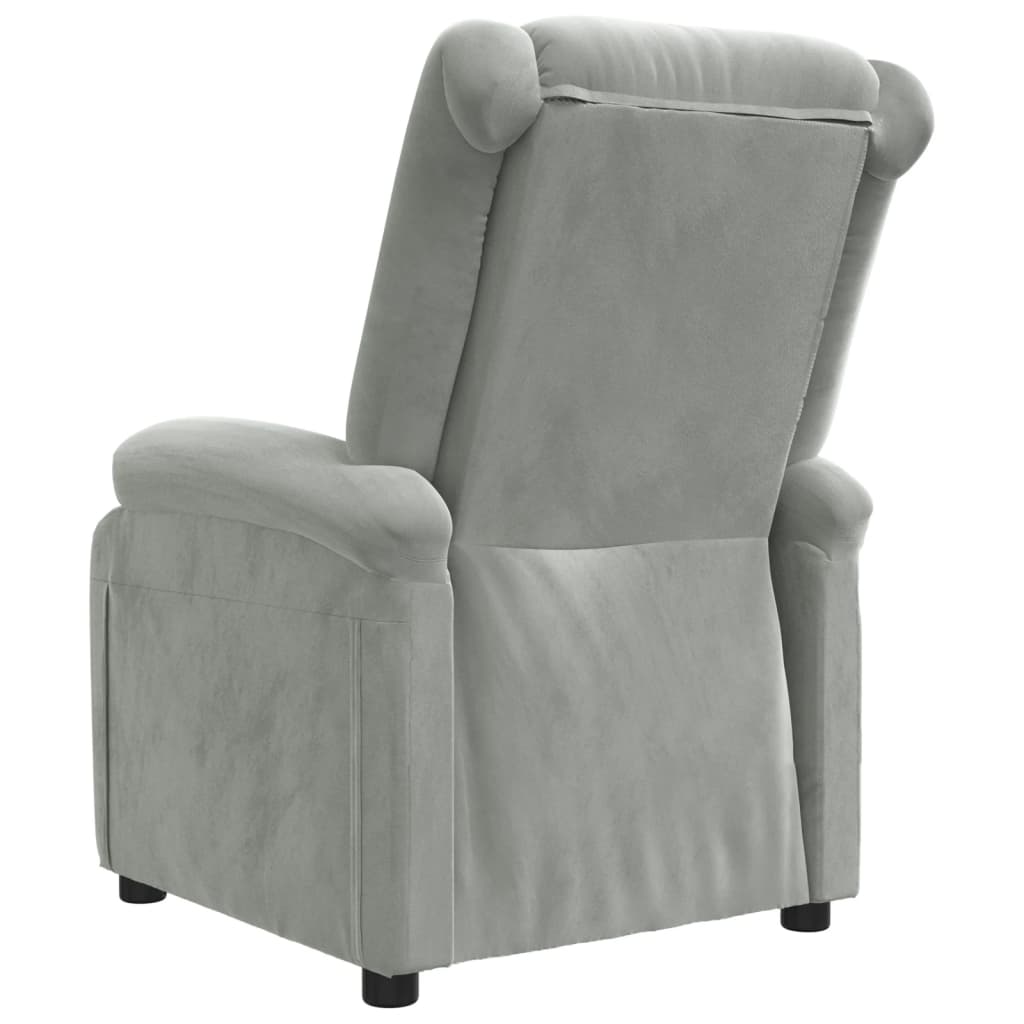 Fauteuil verstelbaar fluweel lichtgrijs