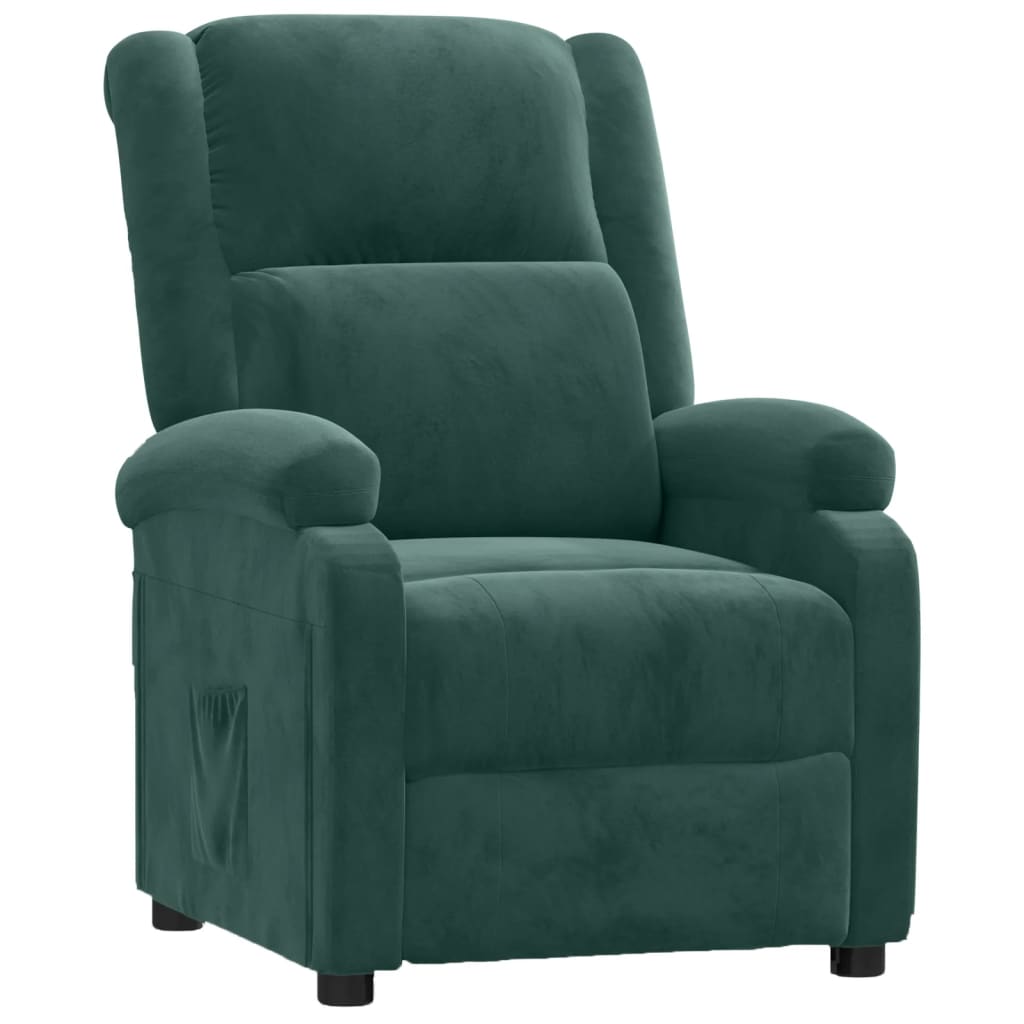 Fauteuil verstelbaar fluweel donkergroen