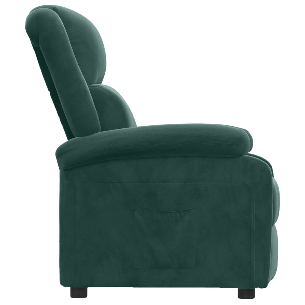 Fauteuil verstelbaar fluweel donkergroen