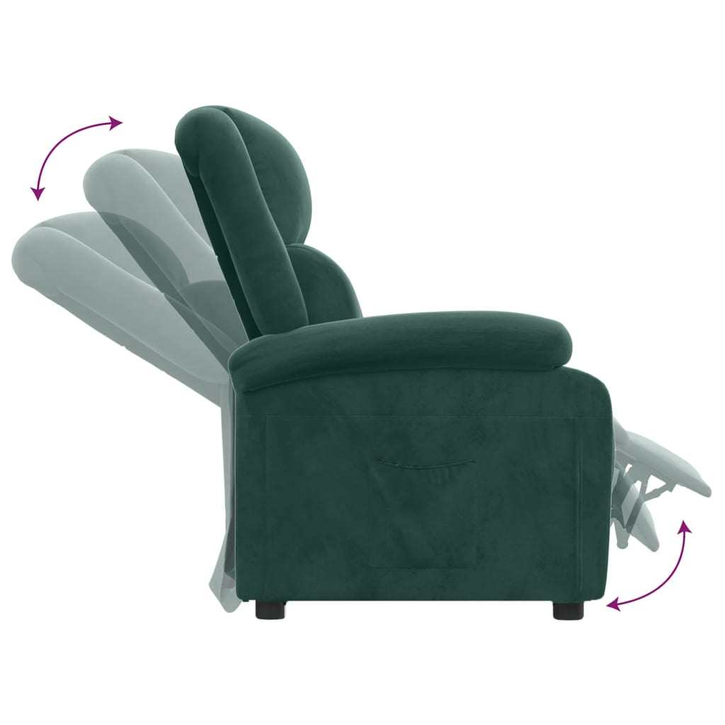 Fauteuil verstelbaar fluweel donkergroen