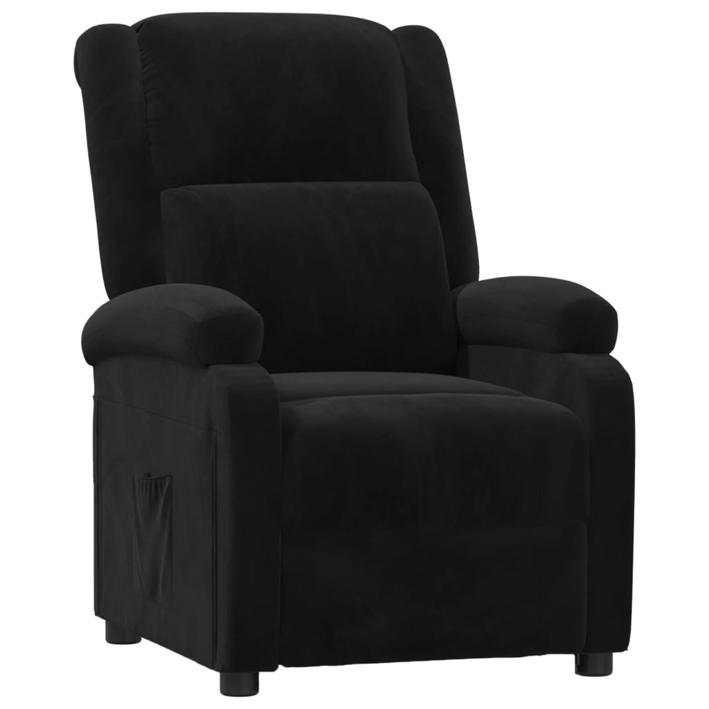 Fauteuil verstelbaar fluweel zwart