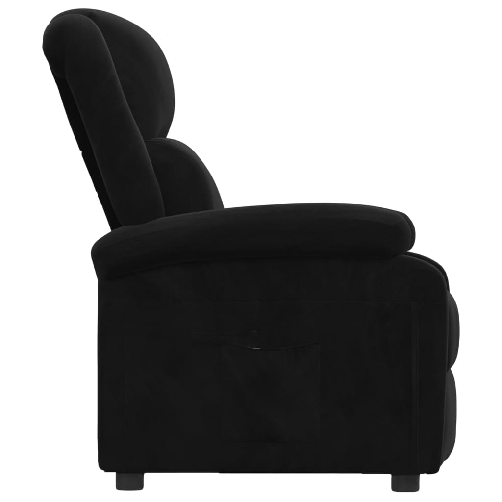 Fauteuil verstelbaar fluweel zwart