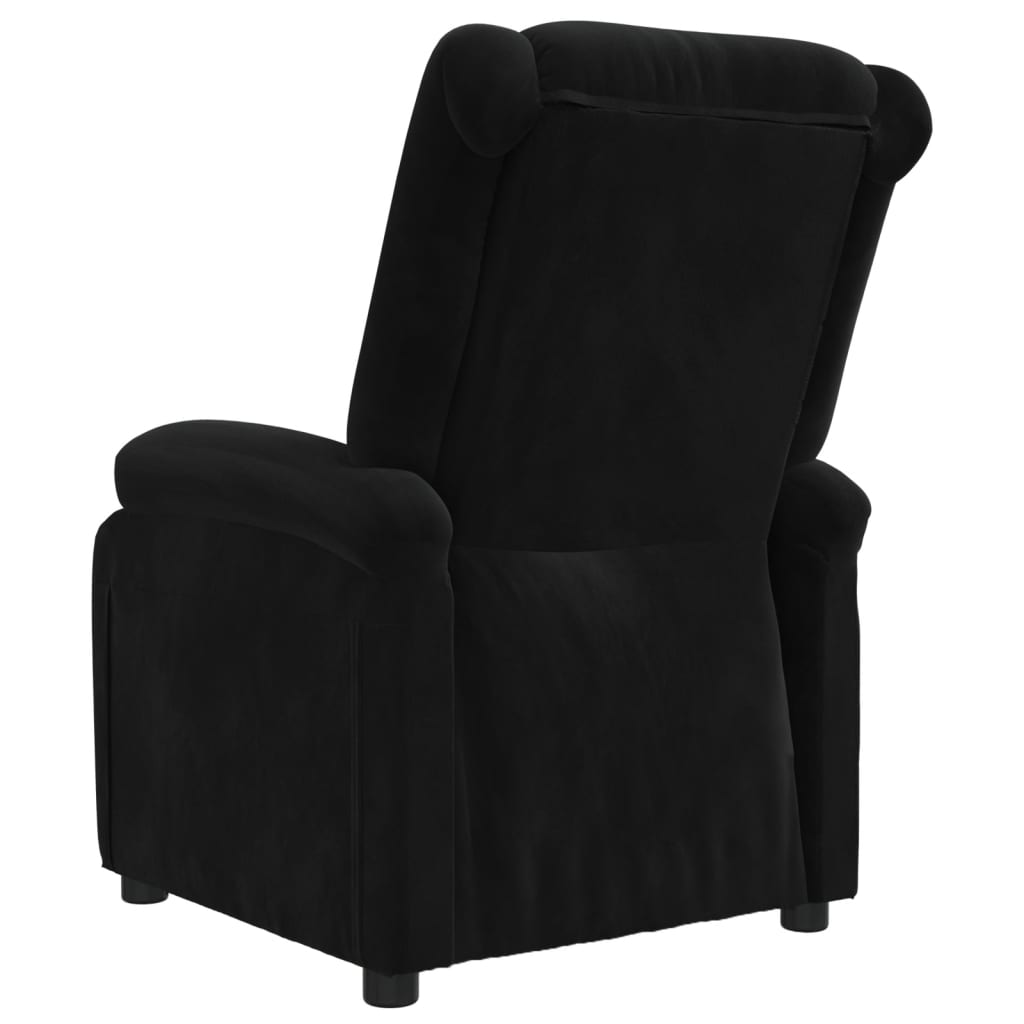 Fauteuil verstelbaar fluweel zwart