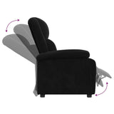 Fauteuil verstelbaar fluweel zwart