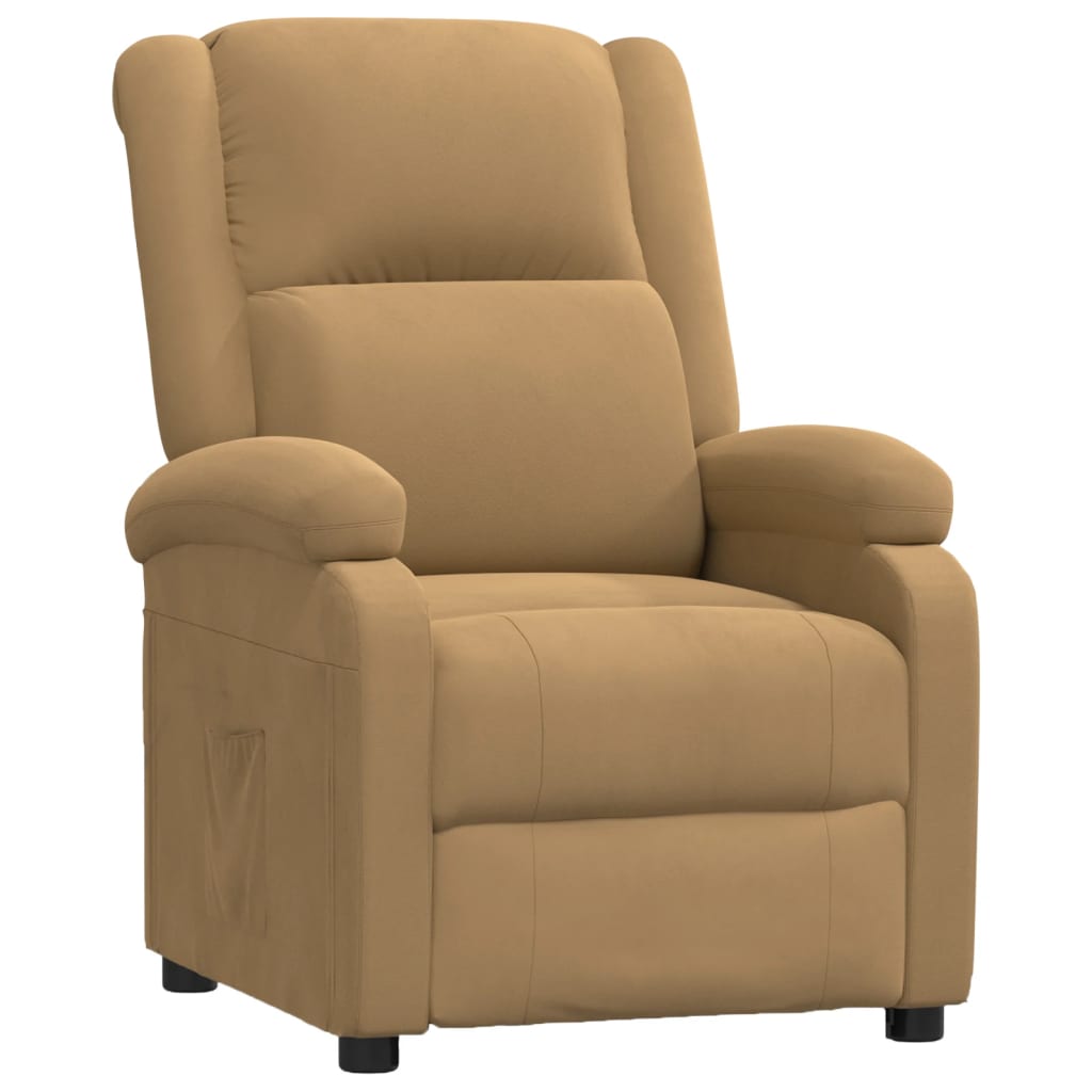 Fauteuil verstelbaar fluweel bruin