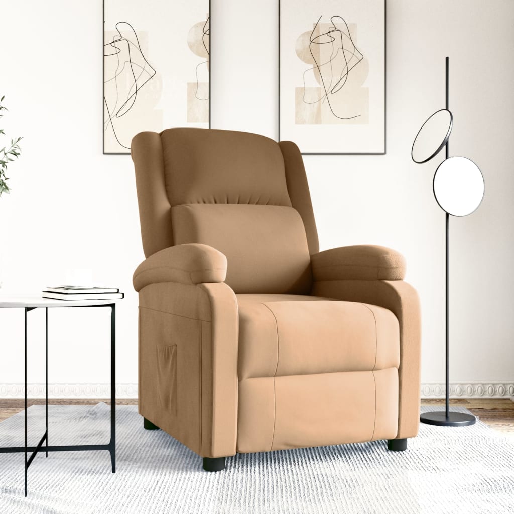Fauteuil verstelbaar fluweel bruin