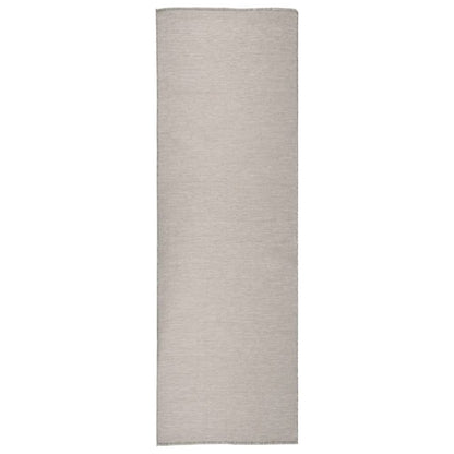 Buitenkleed platgeweven 80x250 cm taupe - AllerleiShop