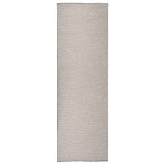 Buitenkleed platgeweven 80x250 cm taupe - AllerleiShop