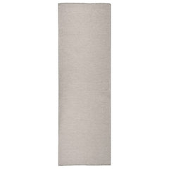 Buitenkleed platgeweven 80x250 cm taupe