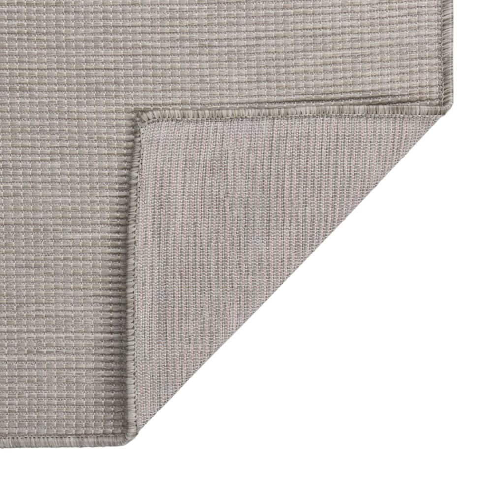 Buitenkleed platgeweven 80x250 cm taupe - AllerleiShop