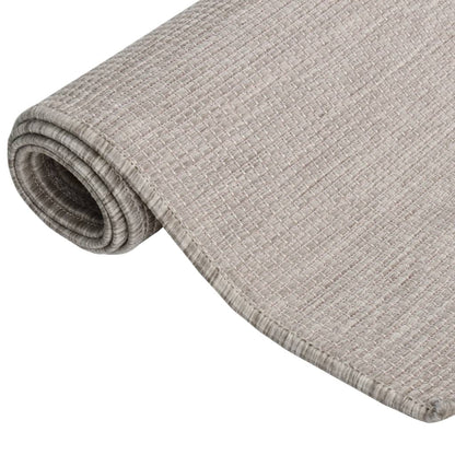 Buitenkleed platgeweven 80x250 cm taupe - AllerleiShop