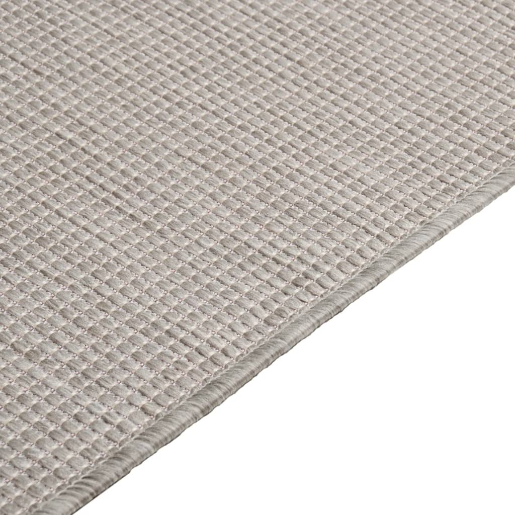 Buitenkleed platgeweven 80x250 cm taupe - AllerleiShop