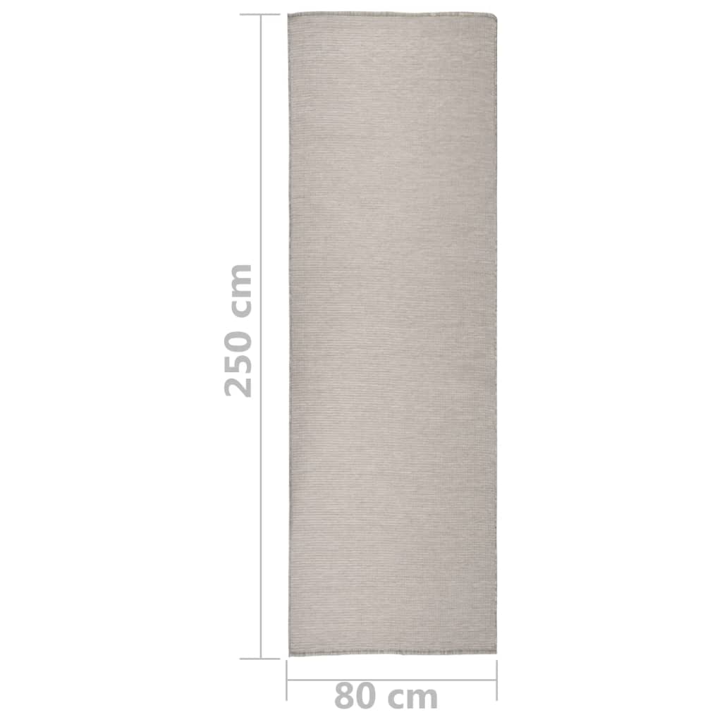 Buitenkleed platgeweven 80x250 cm taupe - AllerleiShop