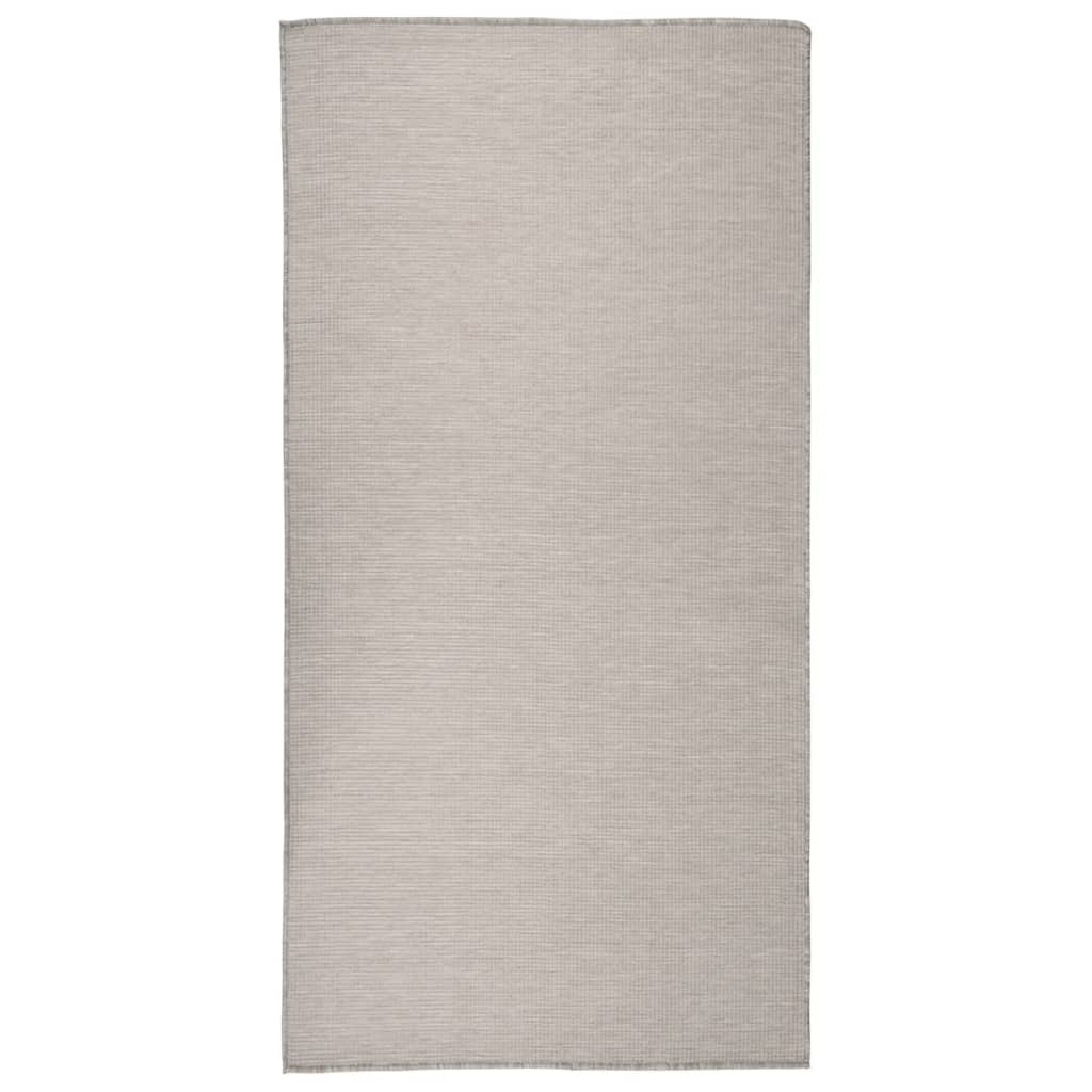 Buitenkleed platgeweven 100x200 cm taupe - AllerleiShop