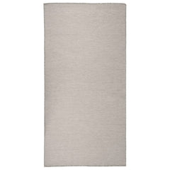 Buitenkleed platgeweven 100x200 cm taupe