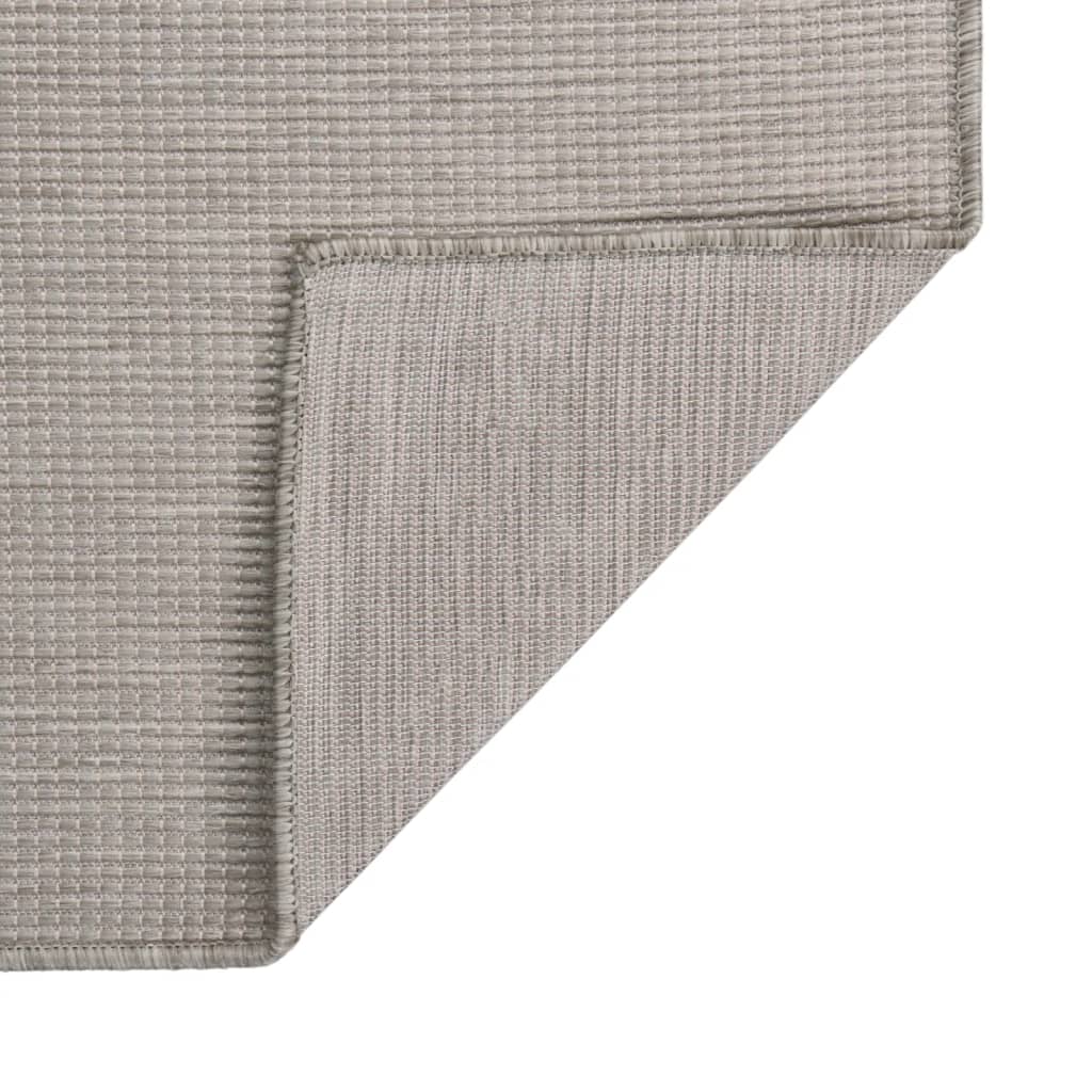 Buitenkleed platgeweven 100x200 cm taupe - AllerleiShop