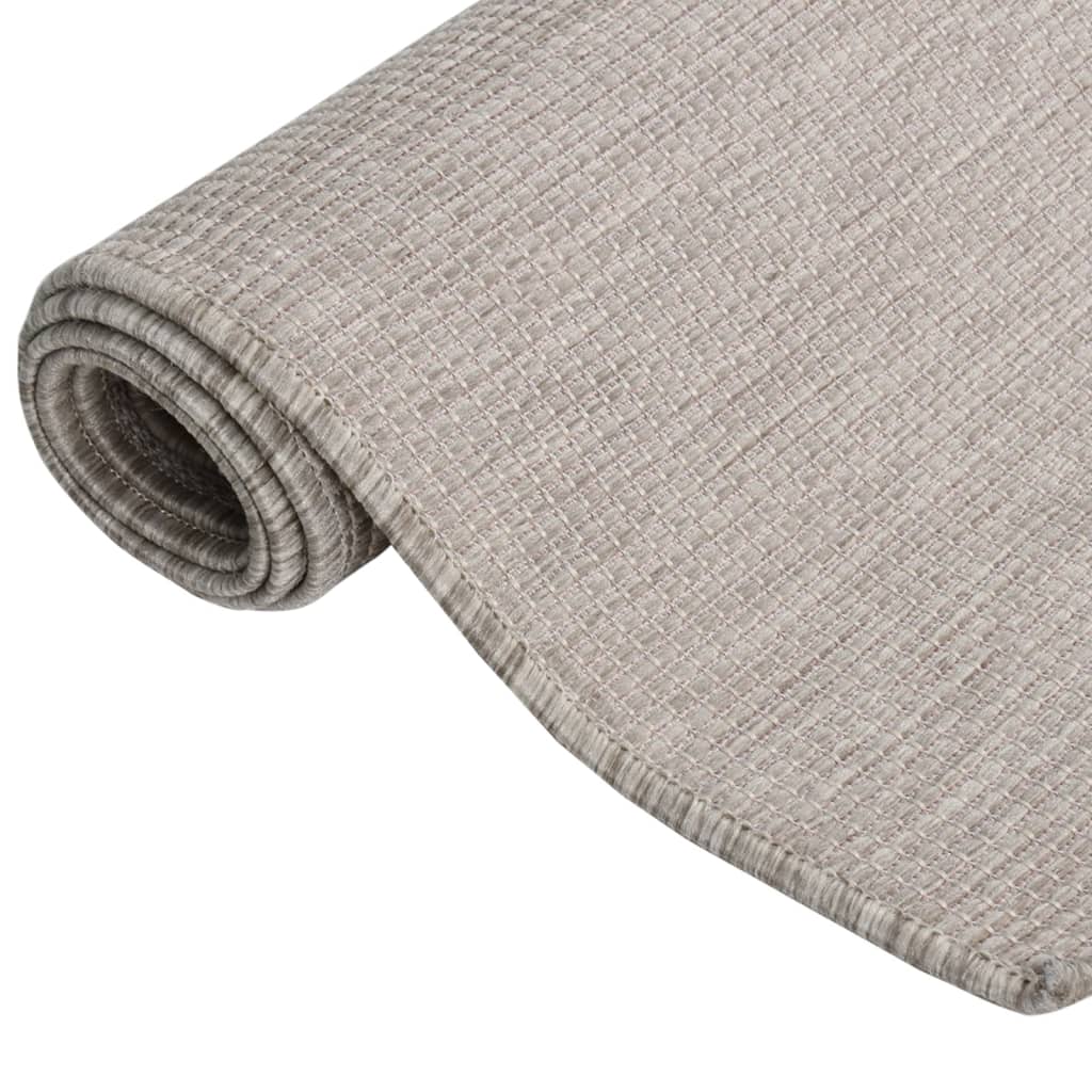 Buitenkleed platgeweven 100x200 cm taupe - AllerleiShop