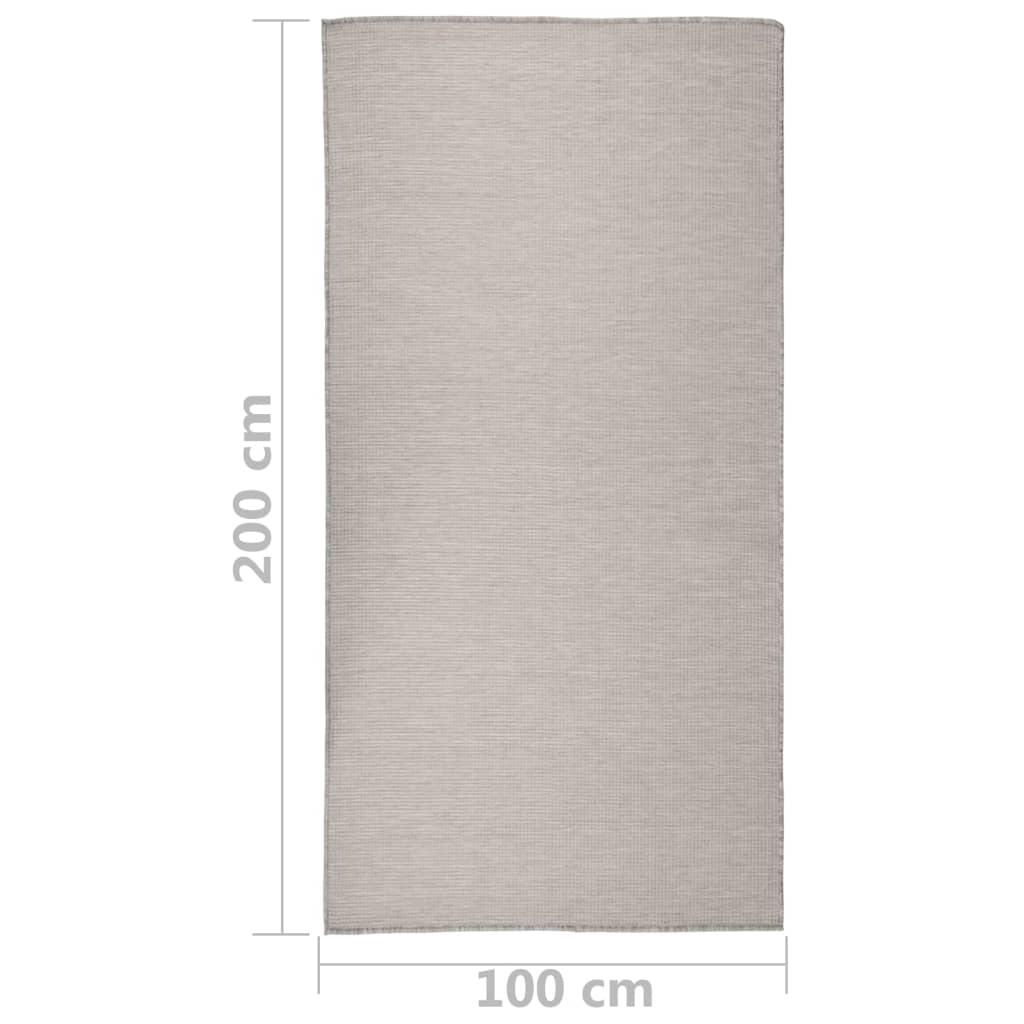 Buitenkleed platgeweven 100x200 cm taupe - AllerleiShop