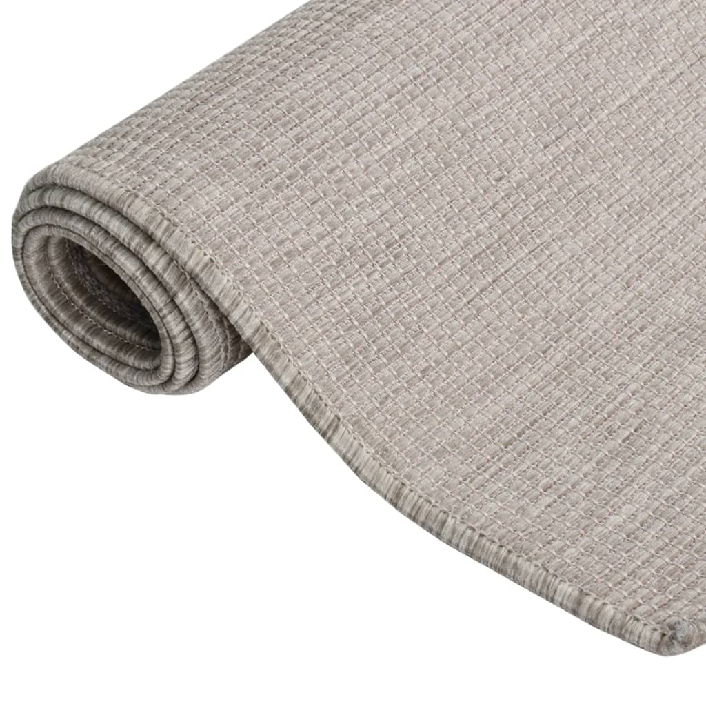 Buitenkleed platgeweven 120x170 cm taupe - AllerleiShop