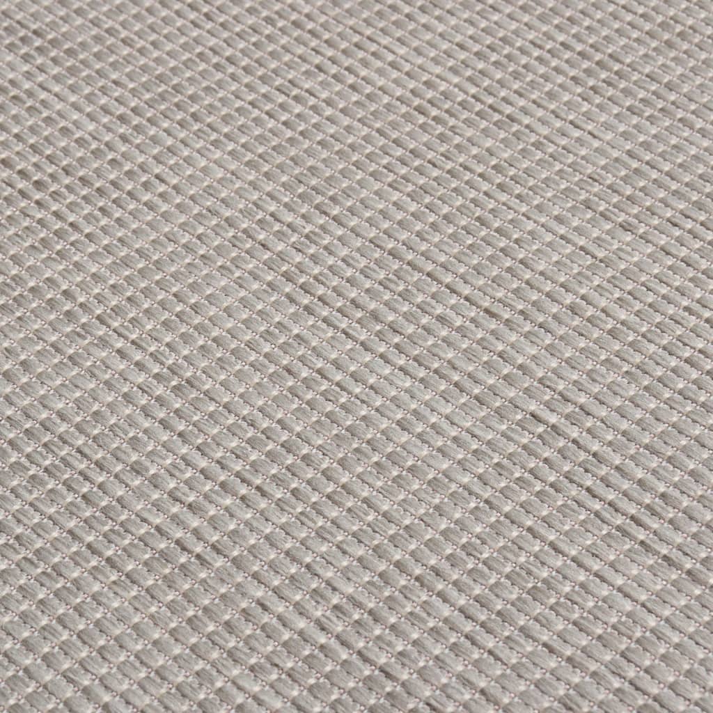 Buitenkleed platgeweven 120x170 cm taupe - AllerleiShop