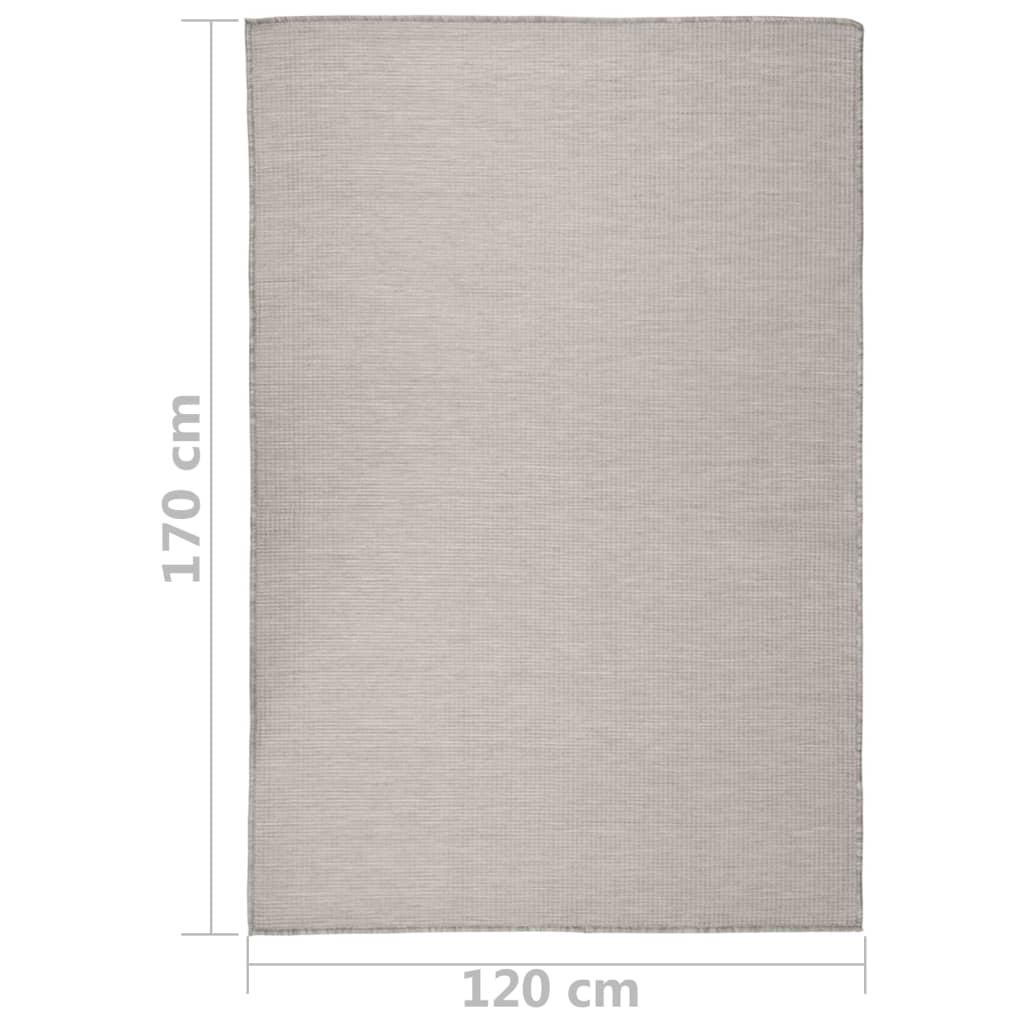 Buitenkleed platgeweven 120x170 cm taupe - AllerleiShop