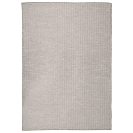 Buitenkleed platgeweven 140x200 cm taupe - AllerleiShop