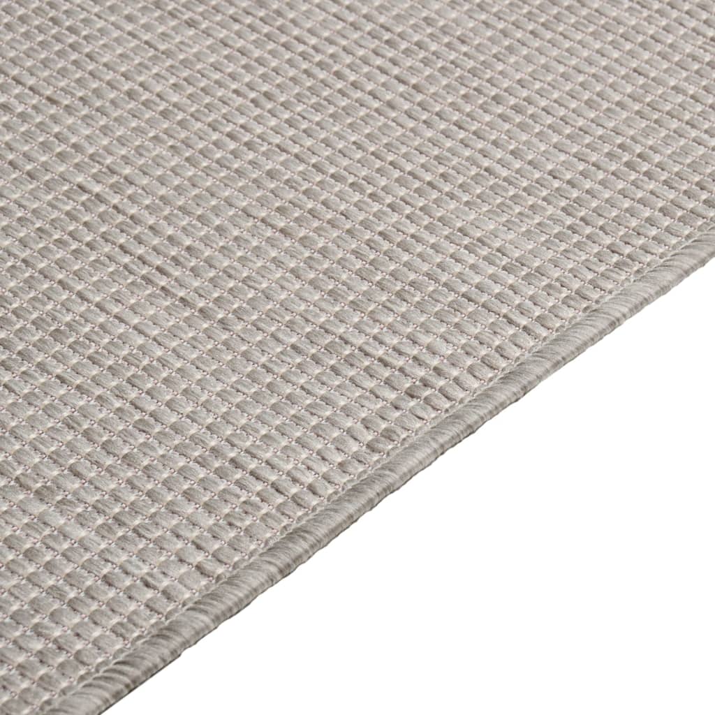 Buitenkleed platgeweven 140x200 cm taupe - AllerleiShop