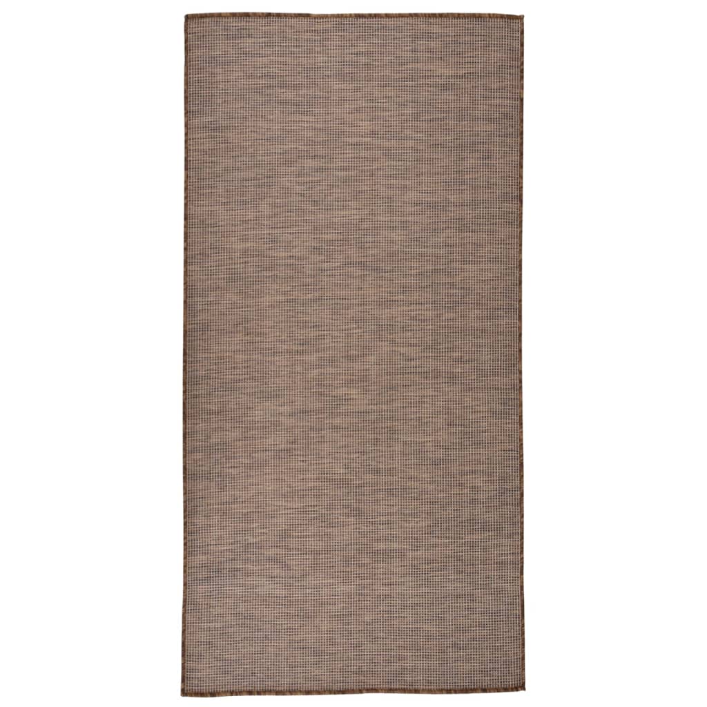 Buitenkleed platgeweven 100x200 cm bruin - AllerleiShop