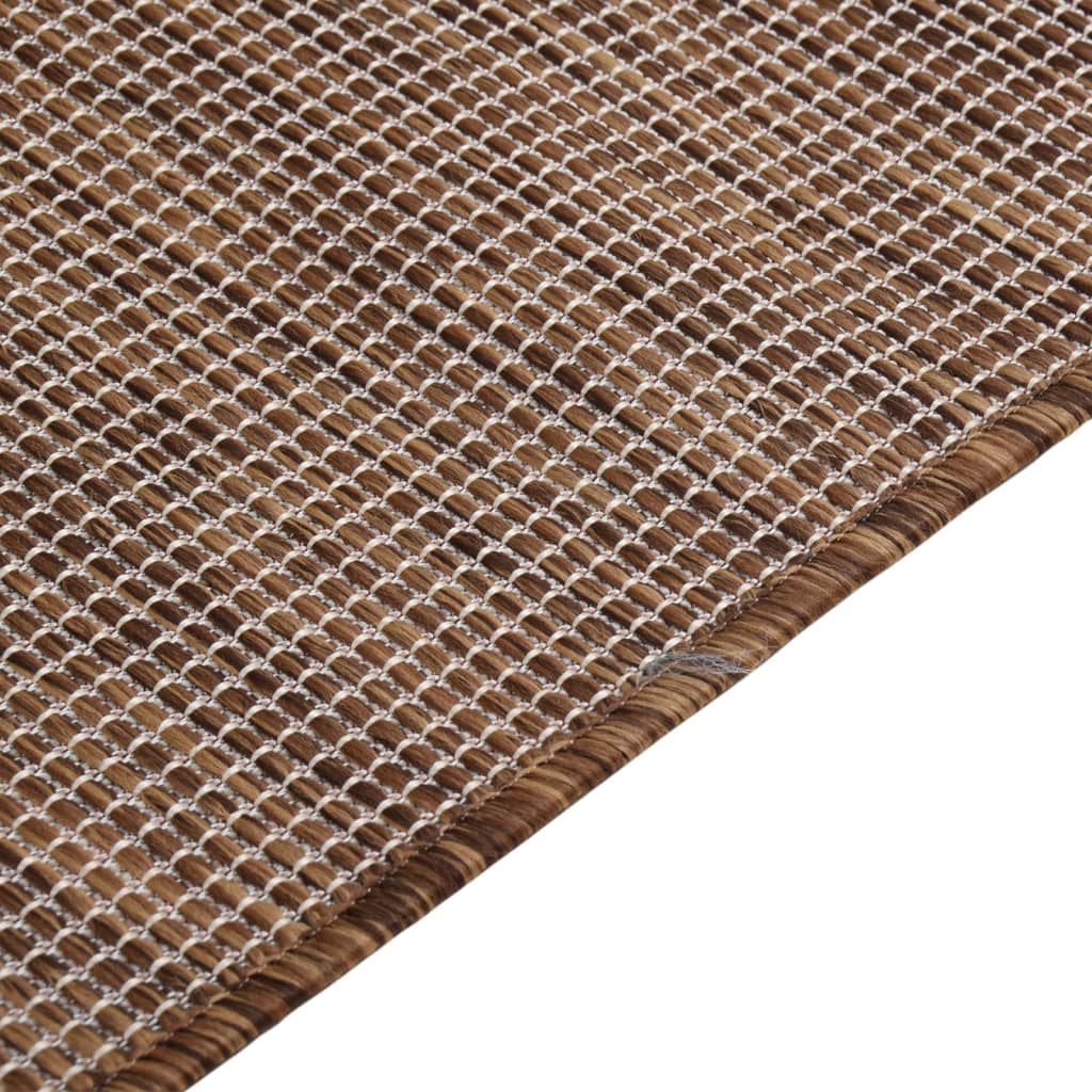 Buitenkleed platgeweven 100x200 cm bruin - AllerleiShop