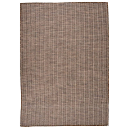 Buitenkleed platgeweven 140x200 cm bruin - AllerleiShop