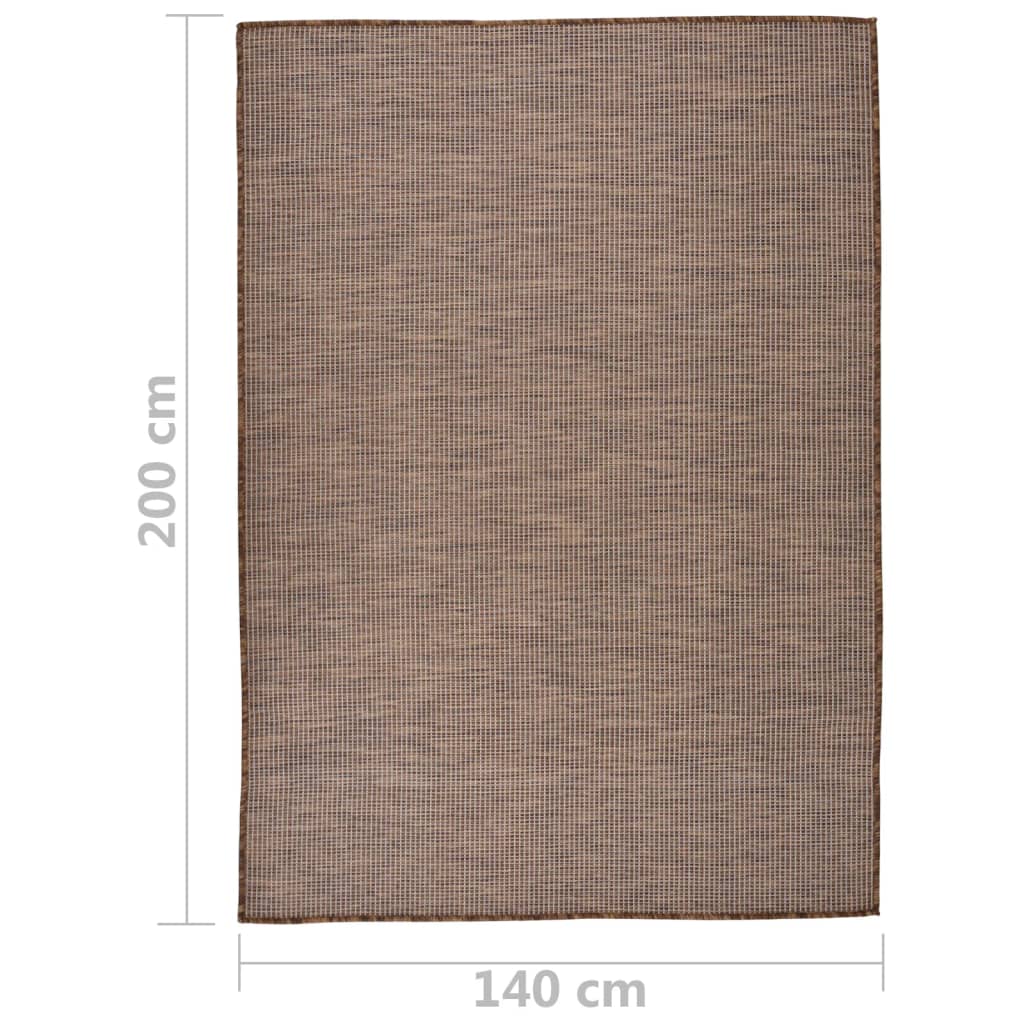 Buitenkleed platgeweven 140x200 cm bruin - AllerleiShop