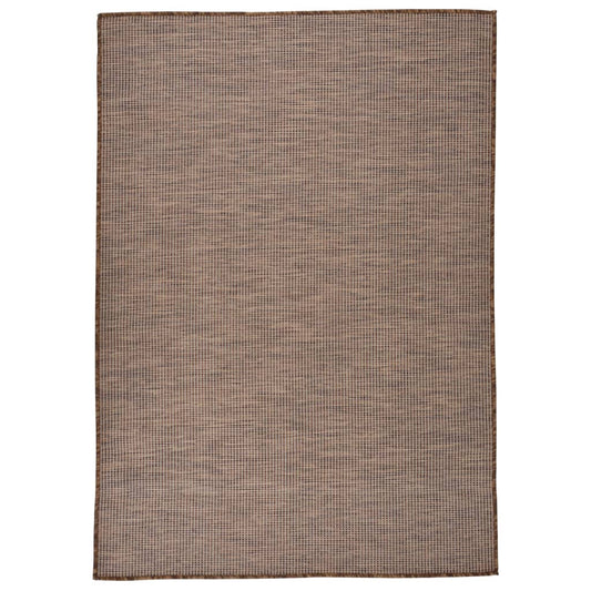 Buitenkleed platgeweven 160x230 cm bruin - AllerleiShop