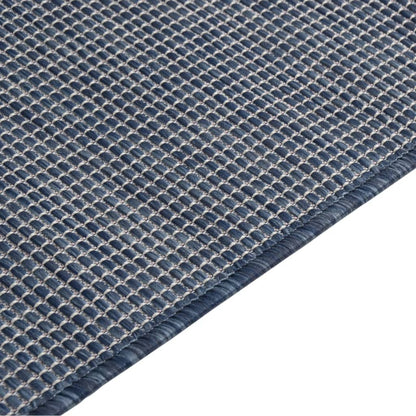 Buitenkleed platgeweven 100x200 cm blauw - AllerleiShop