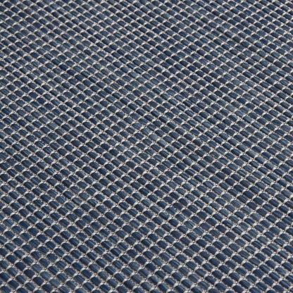 Buitenkleed platgeweven 100x200 cm blauw - AllerleiShop