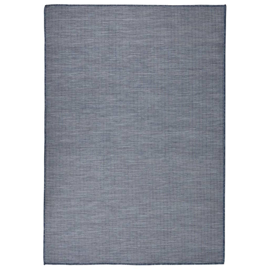 Buitenkleed platgeweven 140x200 cm blauw - AllerleiShop