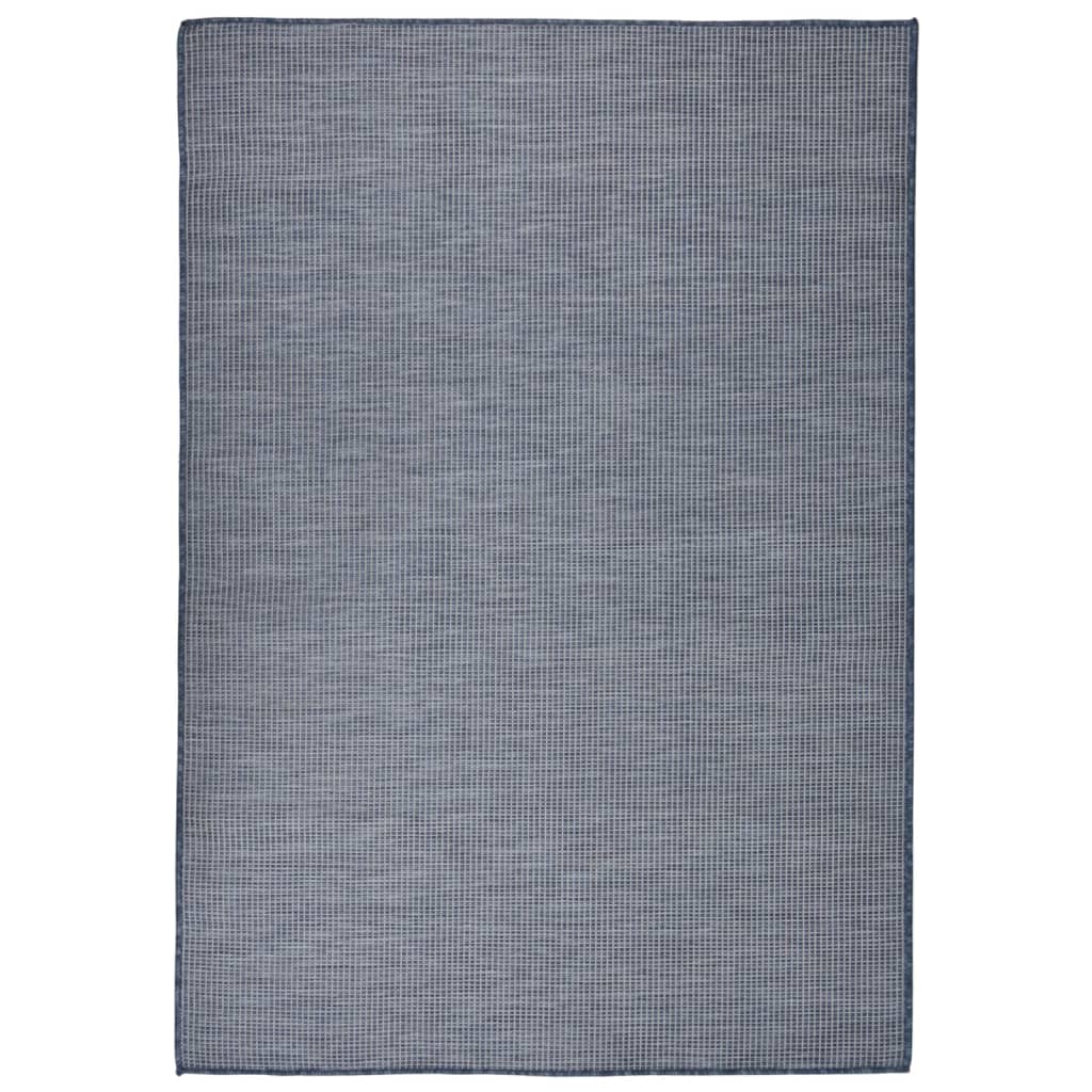 Buitenkleed platgeweven 160x230 cm blauw - AllerleiShop