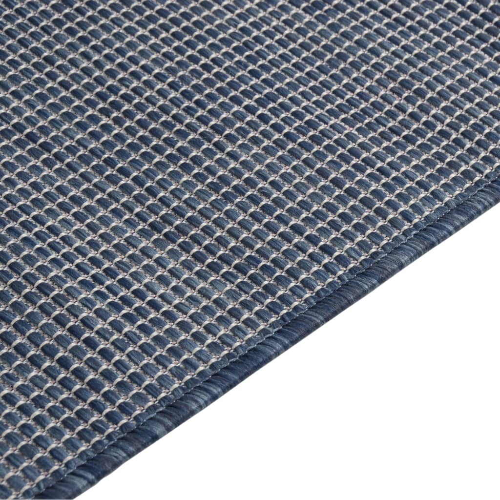 Buitenkleed platgeweven 160x230 cm blauw - AllerleiShop