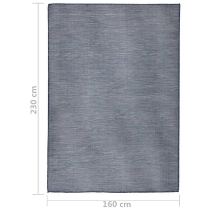 Buitenkleed platgeweven 160x230 cm blauw - AllerleiShop