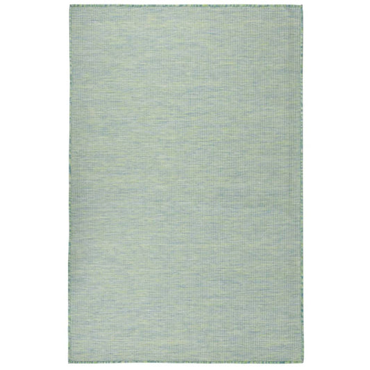 Buitenkleed platgeweven 100x200 cm turquoise - AllerleiShop