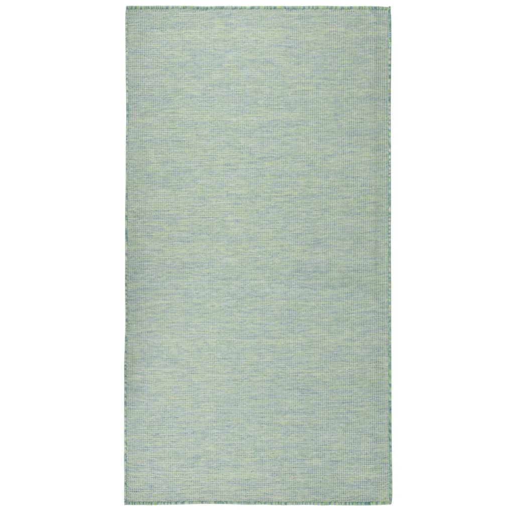 Buitenkleed platgeweven 140x200 cm turquoise - AllerleiShop