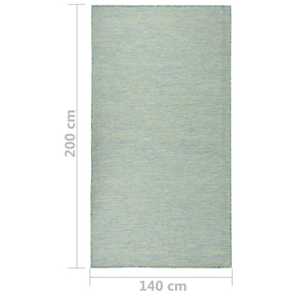 Buitenkleed platgeweven 140x200 cm turquoise - AllerleiShop