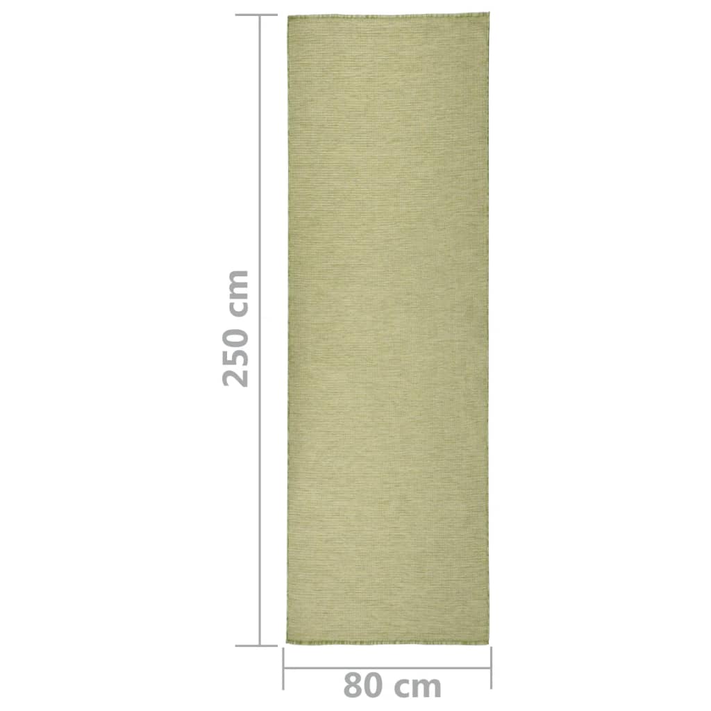 Buitenkleed platgeweven 80x250 cm groen - AllerleiShop