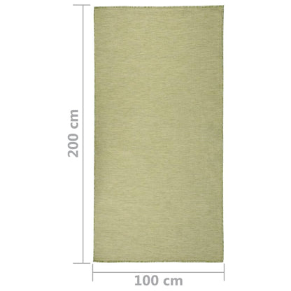 Buitenkleed platgeweven 100x200 cm groen - AllerleiShop