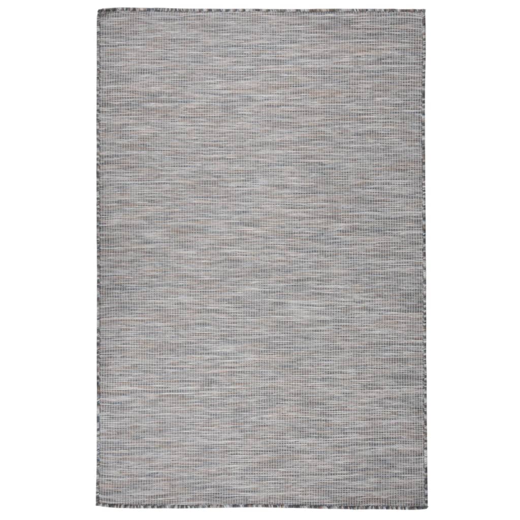 Buitenkleed platgeweven 120x170 cm bruin en blauw - AllerleiShop