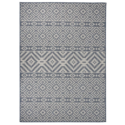 Buitenkleed met patroon platgeweven 200x280 cm blauw - AllerleiShop