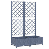 Plantenbak met latwerk 80x40x121,5 cm polypropeen donkergrijs