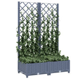 Plantenbak met latwerk 80x40x121,5 cm polypropeen donkergrijs