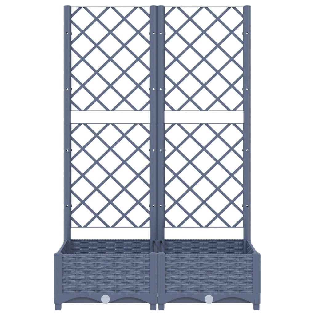 Plantenbak met latwerk 80x40x121,5 cm polypropeen donkergrijs