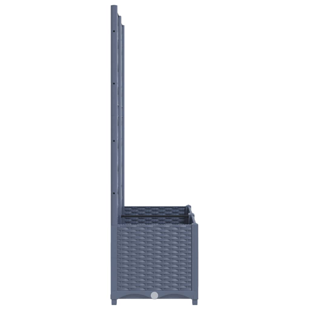 Plantenbak met latwerk 80x40x136 cm polypropeen donkergrijs