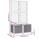 Plantenbak met latwerk 80x40x136 cm polypropeen donkergrijs